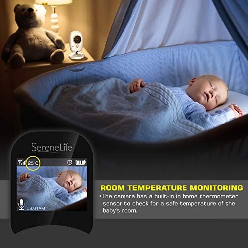 Vídeo sereno Vídeo Monitor de bebê Longo Câmera de alcance sem fio de 850 'atualizada, visão noturna, monitoramento