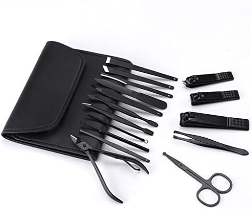 Lukeo 16pcs Profissão Clippers de unhas Defina pedicure e manicure de unhas de aço inoxidável