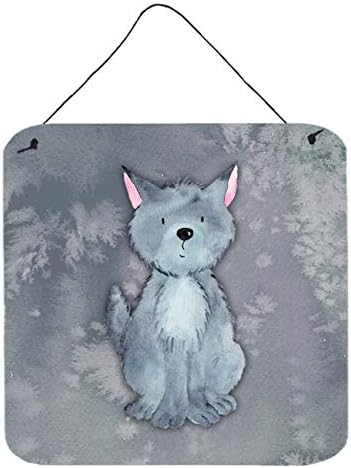 Tesouros de Caroline BB7398DS66 Wolf Watercolor Wall ou porta pendura de pendura, sinal de alumínio Metal Sign Cozinha Bar