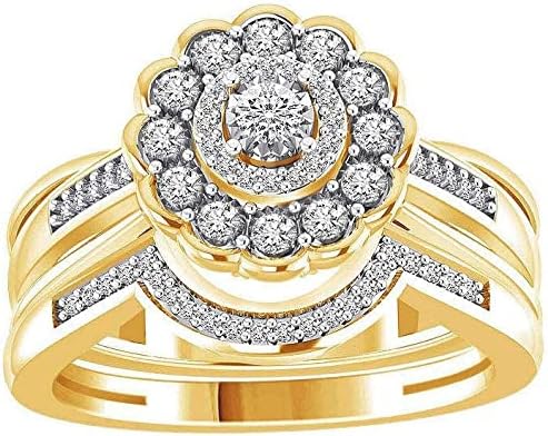 2023 Novo formato da flor de bunda ondulada anel as senhoras redondo zircão incrustado anéis criativos entre o anel