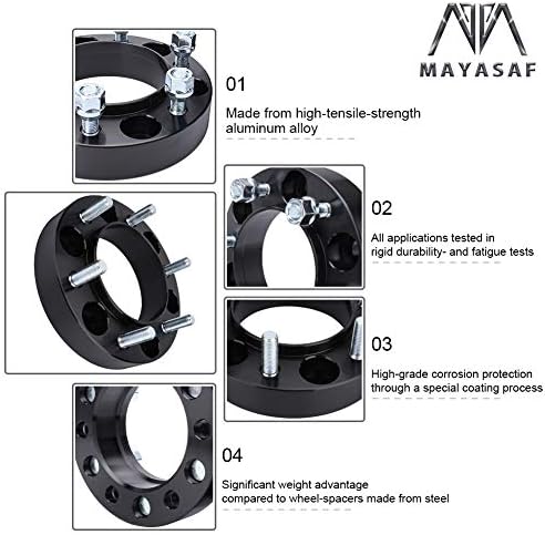 MAYASAF 6X5.5 a 6X5.5 Roda central hubCentric 1.25 polegadas 6 Lugs Spacers Centro de adaptadores Bore 106mm M12x1.5 para