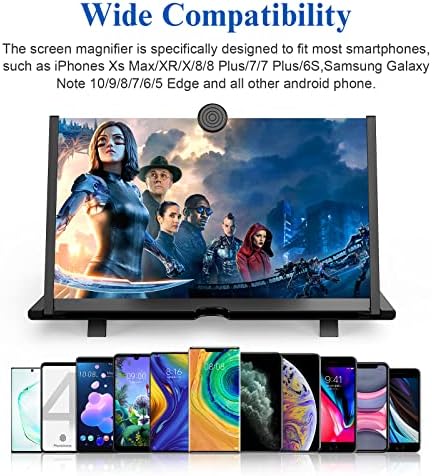 Mensagem de tela de 18 -3D HD Mobile Phone Groining Screen ampliador para filmes, vídeos e jogos -suporte de telefone dobrável com amplificador de tela -compatível com todos os smartphones