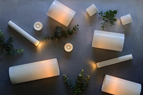 Martha Stewart. LED sem chama, velas de pilar de 4 polegadas, marfim, conjunto de 2 peças