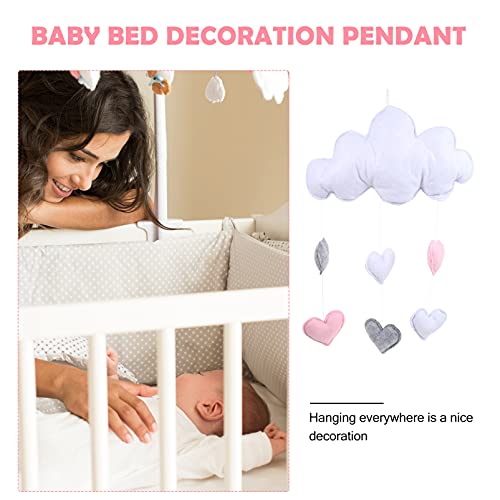 Nuobesty Kids Room Decoração Quarto Pingente pendurado 2pcs Baby Crib Mobile Decor Plush Cloud Star Moon Baby Arts Mobile
