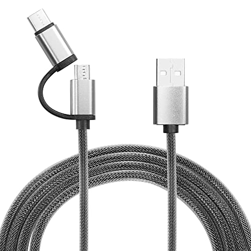 Riieyoca 2 em 1 USB para Micro & Type C Cabo trançado