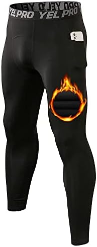 Calças de compressão yuerlian mass com leggings atléticos com bolsos que executam calças -calças de ciclismo de BaseLayer de base 1 ou 3 pacote