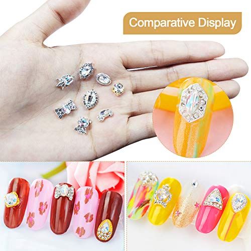 40 PCs Reth Art Rhinestone, Ebanku 3D Crystals Diamantes de vidro Gemas de metal nas pedras de jóias para decoração