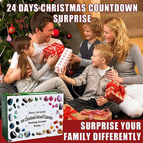 Kinbeta 2022 Ore Christmas Advent Calendar, Cura de Cristal de Crystal 24 dias Countdown, Caixas de presente de jóias requintadas de Natal de Natal para meninos e meninas
