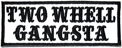 Kleenplus dois Whell Gangsta Patch Stick Words Slogan Ferro bordado em patches de motocicletas de motociclistas Costurados de costura