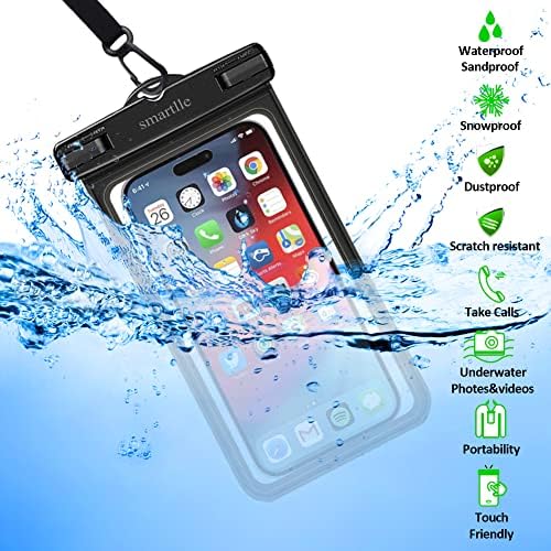 Caixa de telefone à prova d'água Smartlle com cordão, bolsa de telefone celular para iPhone 14 13 12 11 Pro Max XS Plus