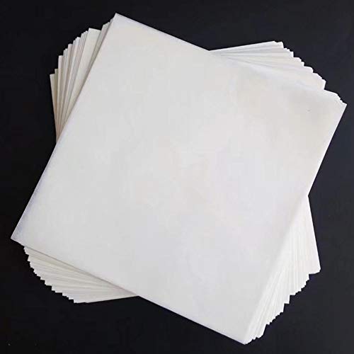 PZRT 200pcs Pesação de papel Folha de papel dupla face lisa não absorvente papel translúcido brilhante 100mm x 100mm