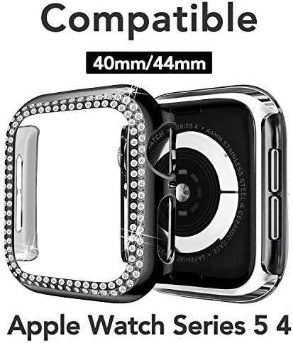 Cague Yolovie Bling Compatível para Apple Watch SE Série 6 5 4 44mm Proteger Crystal Diamond Diamante