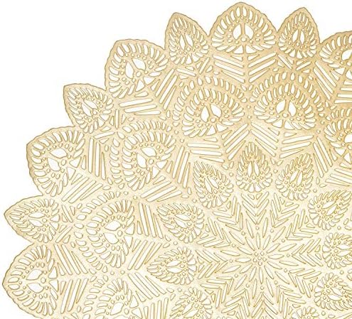 Mladen Table tapetes Conjunto de 4 Gold Placemats Dining Table, Placemats Viny Pressed, Tamas de Casamento…