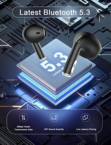 Fones de ouvido sem fio myinnov, broto de ouvido Bluetooth 5.3 Touch Touch Control com fones de ouvido de bass de