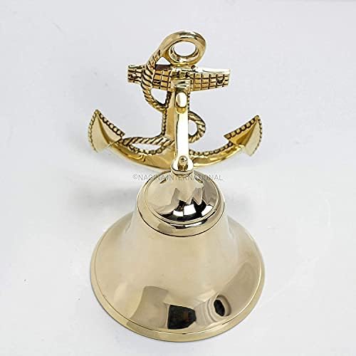 Antiga premium sólido brilhante âncora ornamental polida Bell Pirate Pirate's Decor de Bell Maritime Ocean Home Decor por