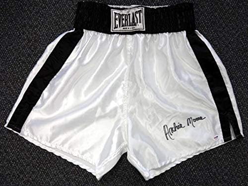 Archie Moore autografou Branco Everlast Boxing Trunks PSA/DNA X30921 - Roupas de boxe autografadas e troncos