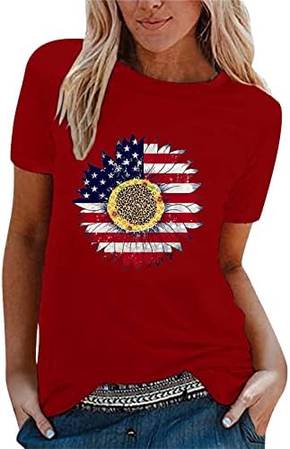 Camisetas de algodão feminino feminino Independente Sun Sunflower camise