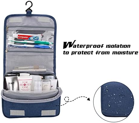 Bolsa de higiene pessoal de viagens de Qozabualy para mulheres, organizador de maquiagem Saco de cosméticos, saco de higiene pessoal portátil resistente à água, armazenamento classificado com alça para viagens e negócios