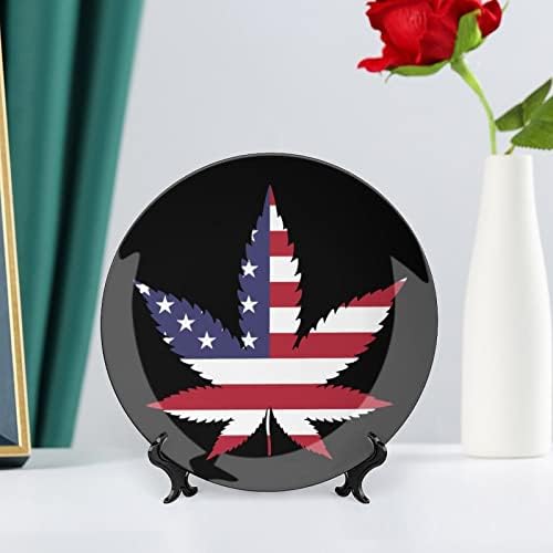 Placas decorativas de china de bandeira dos usinas de bandeira dos EUA artesanato de placas de cerâmica com estação