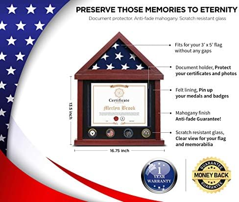 Caixa de bandeira para estampa de bandeira de bandeira de bandeira do veterano americano para bandeira de bandeira