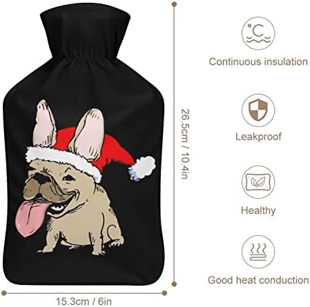 Bulldog de Bulldog de Santa garrafa de água quente 1000ml com tampa macia Removível Saco de injeção de água de pacote