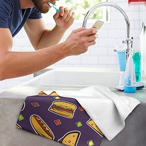Hamburger e Tacos Microfiber Hand Toalhas Super absorventes toalhas de lavagem seca rápida