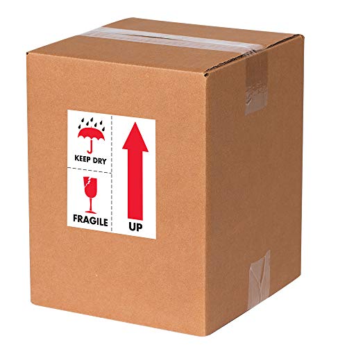 Aviditi Tape Logic 3 x 4, Mantenha seco Fragtil Red/Branco/Preto Adesivo, para envio, manuseio, embalagem e movimento