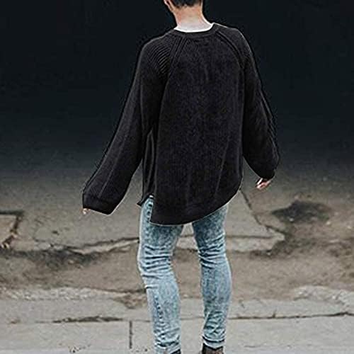 Sweater XXBR para masculino, outono de inverno rodopio de malha de malha lateral dividido sólido quente quente casual casual