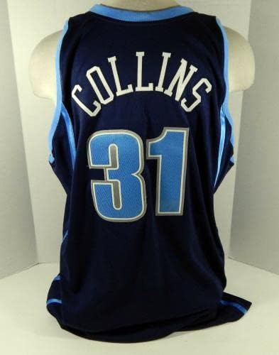 2005-06 Utah Jazz Jarron Collins 31 Game usou Jersey da Marinha 50 DP08786 - jogo da NBA usado