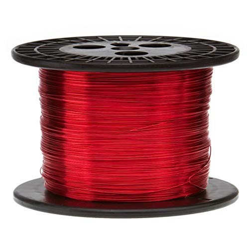 Fio de ímã, fios de cobre esmaltados pesados, 19 awg, 5,0 lb, comprimento de 1253 ', 0,0386 de diâmetro, vermelho