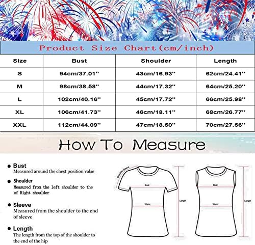 4 de julho Camisas para mulheres American Flag Summer Summer Sleesess O pescoço Tops Tops Stars Stripes Tunics Tops Tops casuais