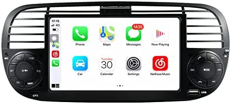 7 Android 12 Rádio de navegação de carros para Fiat 500 2007- AM FM RDS RDS Bluetooth WiFi Mirror-Link Unidade