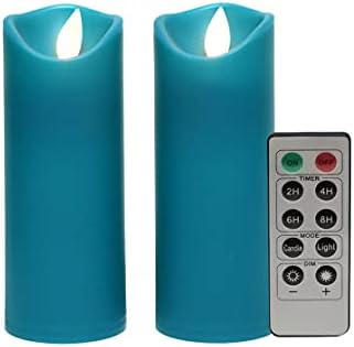 Conjunto de aroma de Kitch de 2 velas sem chamas, pilar de LED operado por bateria Velas sem chamas com pavio de chama