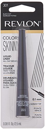 Delineador líquido por Revlon, maquiagem de olho em colorstay, impermeável, à prova de manchas, longwearing com ponta ultrafina, 251 preto preto mais preto, 0,08 fl oz