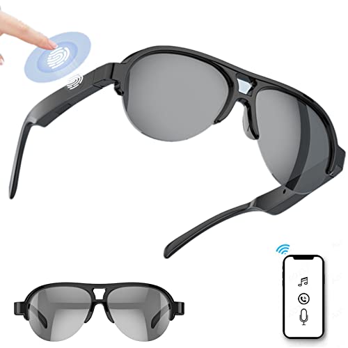 Óculos inteligentes óculos de sol Bluetooth sem fio Música e chamadas livres de mãos livres, para homens e mulheres, lentes polarizadas,