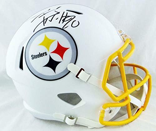 TJ Watt autografou Pittsburgh Steelers f/s capacete de velocidade branca plana - JSA W Auth - capacetes NFL autografados