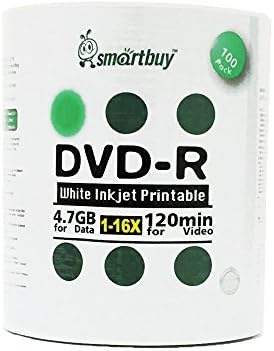 SmartBuy 4,7 GB/120min 16x DVD-R Hub de jato de tinta branco Printable Blank Media Disc Recordável