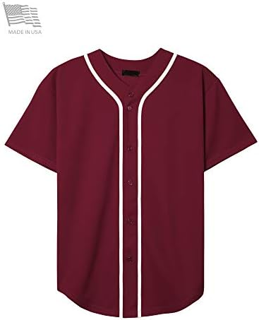 Ma Croix feito nos EUA Mens Premium Button Down Down Baseball Jersey Team Uniform Hip Hop Urban Tee Shirt