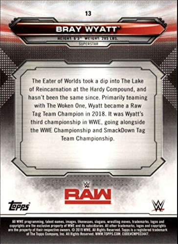 2019 Topps WWE Raw Bronze 13 Bray Wyatt Wrestling Trading Card