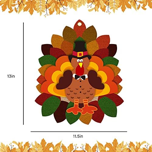 Ação de Graças Porta de Turquia pendurada 3d Decorações de peru de Ação de Graças para outono Autumn Garden Farmhouse