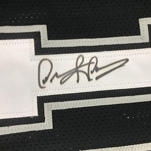 Dennis Rodman autografado/assinado emoldurado 33x42 Jersey de basquete preto de San Antonio