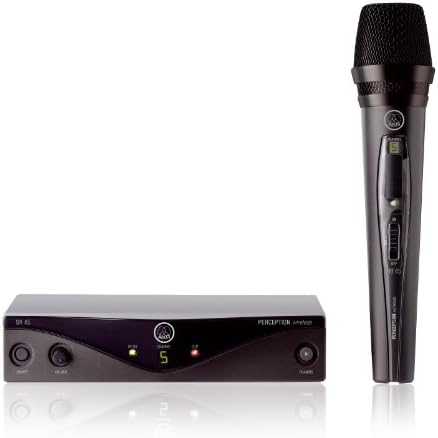 Akg Pro Audio Percepção Sistema de microfone sem fio com receptor estacionário SR45, transmissor de bolso PT45 e CK99 Lavalier