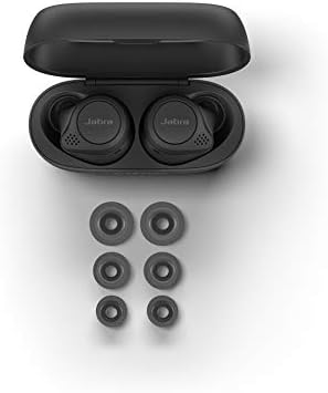 Jabra Elite 75T Black Voice Assistant Ativou os fones de ouvido sem fio verdadeiros com a caixa de carregamento