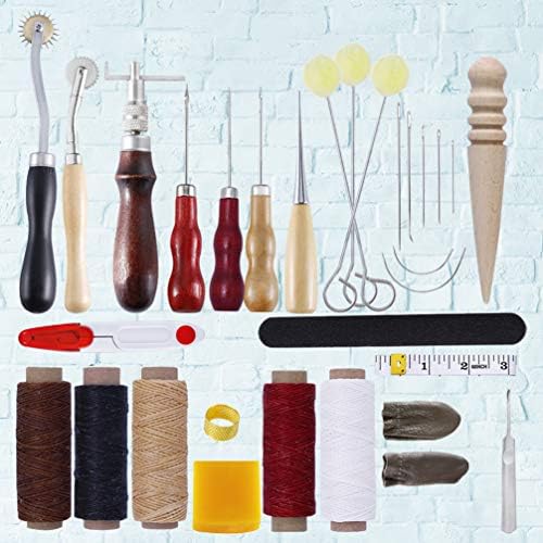 Kit de couro de couro Doitool kit de couro de trabalho 1 Conjunto de ferramentas de couro Craft Making Kit de couro Diy para