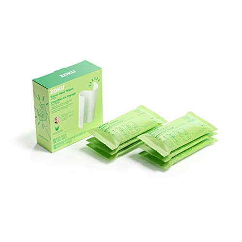 Reabastecimento de lenços de mão biodegradáveis ​​ZOKU - Uso único Sanitizante Wet Wipes - Aloe Vera Scent - 150 contagem