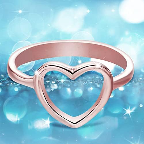 2023 Novo simplesmente eletroplicar o amor de coração anel de diamante jóias de joias de jóias do anel pequeno anel pequeno