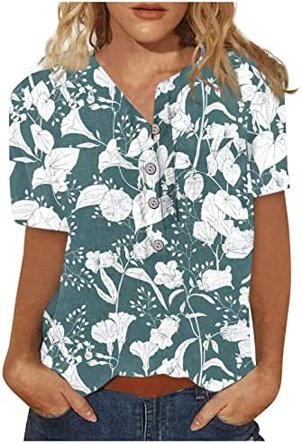 Tops for Women Camisas de camisetas estampadas florais casuais casuais