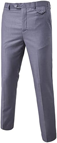 Maiyifu-gj masculino elegante de calça esticada de calça sólida cor de ajuste magro de conforto
