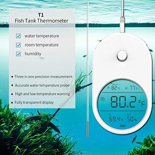 Termômetro de aquário digital thyfish LCD, temperatura do terrário de água do tanque de peixes para peixes e répteis, temperatura