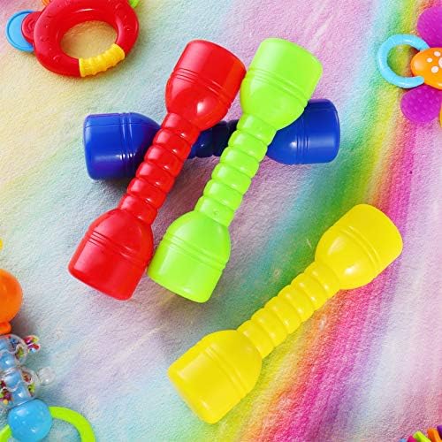 Exercício da manhã Barbells Hand Bar 8pcs Ginástica infantil Dumbbell, 4 tipos de pesos de barra de plástico coloridos para